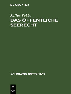 cover image of Das öffentliche Seerecht